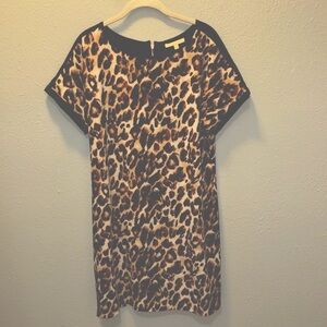 GIBSON LATIMER Black Brown Animal Print Dress Women’s Size Small Medium